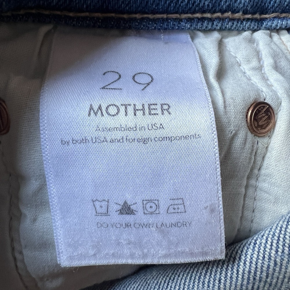 MOTHER The Tripper Ankle Fray Jeans Size 29 Blue Play Like A Pirate Wash Raw Hem - Picture 8 of 16